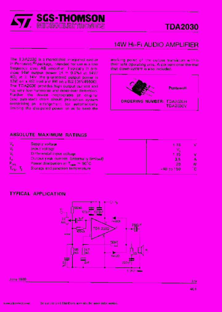 TDA2030H_78225.PDF Datasheet