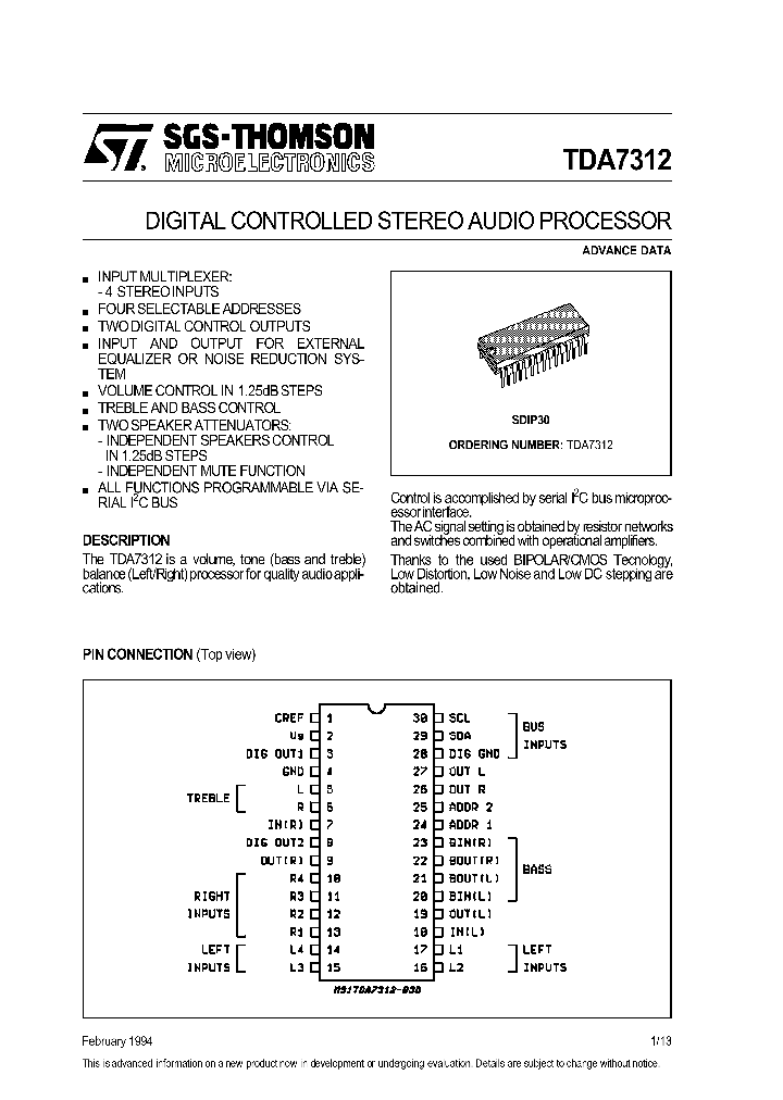 TDA7312_263466.PDF Datasheet