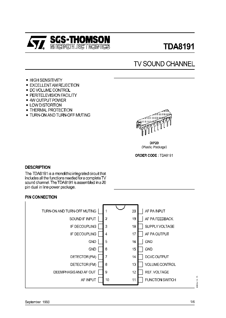 TDA8191_125395.PDF Datasheet