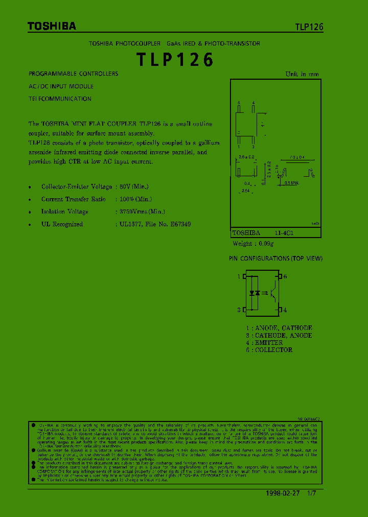 TLP126_283917.PDF Datasheet