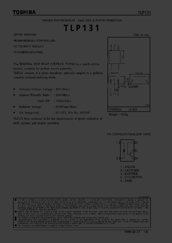 TLP131_296413.PDF Datasheet
