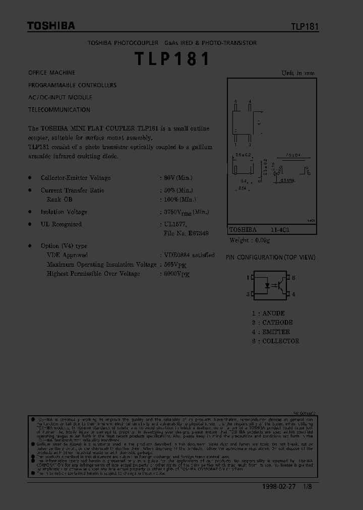 TLP181_279304.PDF Datasheet