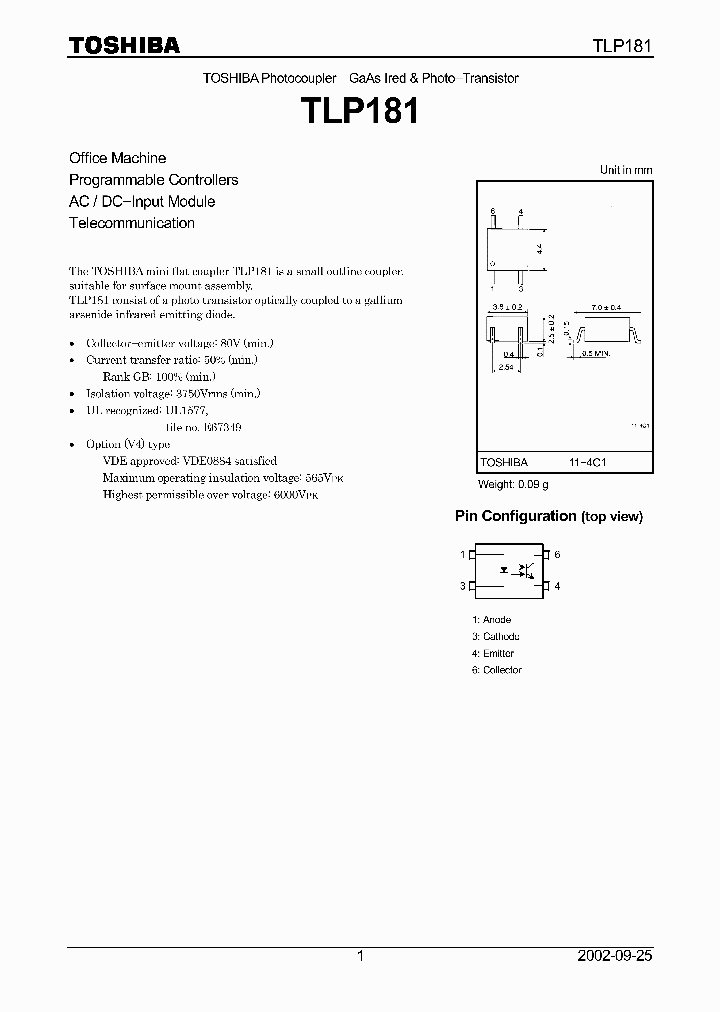 TLP181-GB_279302.PDF Datasheet