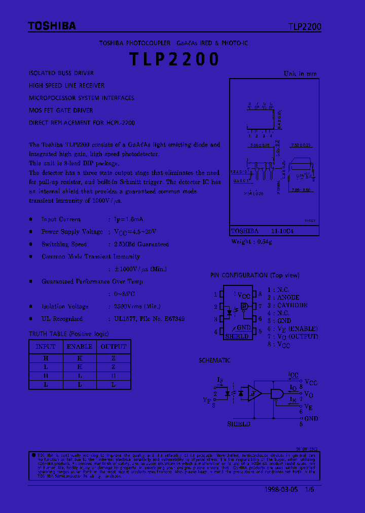 TLP2200_278449.PDF Datasheet