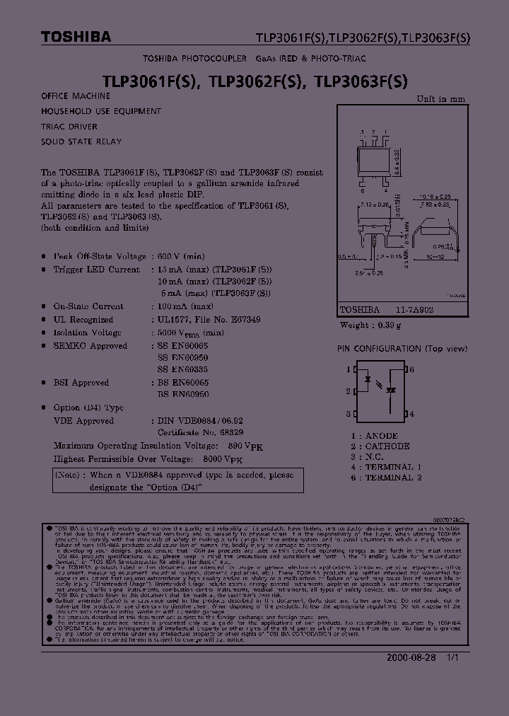 TLP3061F_297047.PDF Datasheet