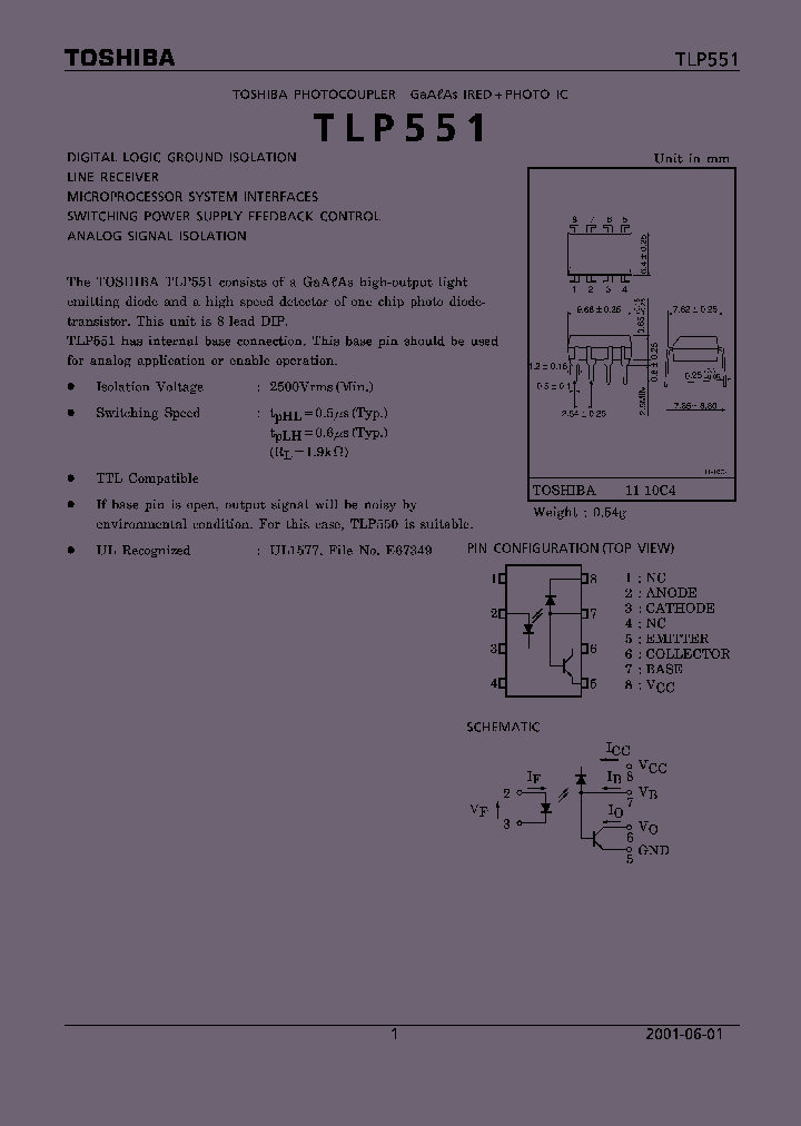 TLP551_224375.PDF Datasheet