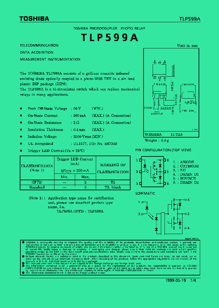 TLP599A_213118.PDF Datasheet