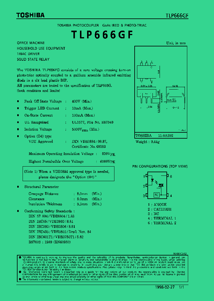 TLP666GF_274834.PDF Datasheet