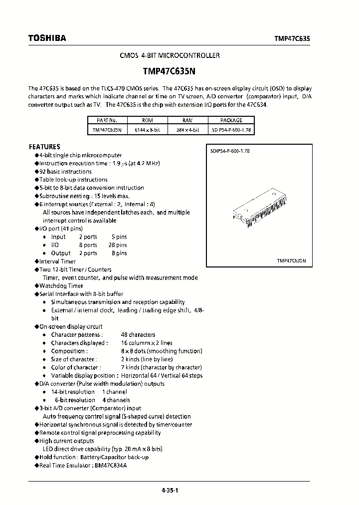 TMP47C635N_288067.PDF Datasheet