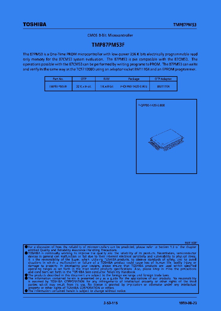 TMP87PM53F_234365.PDF Datasheet