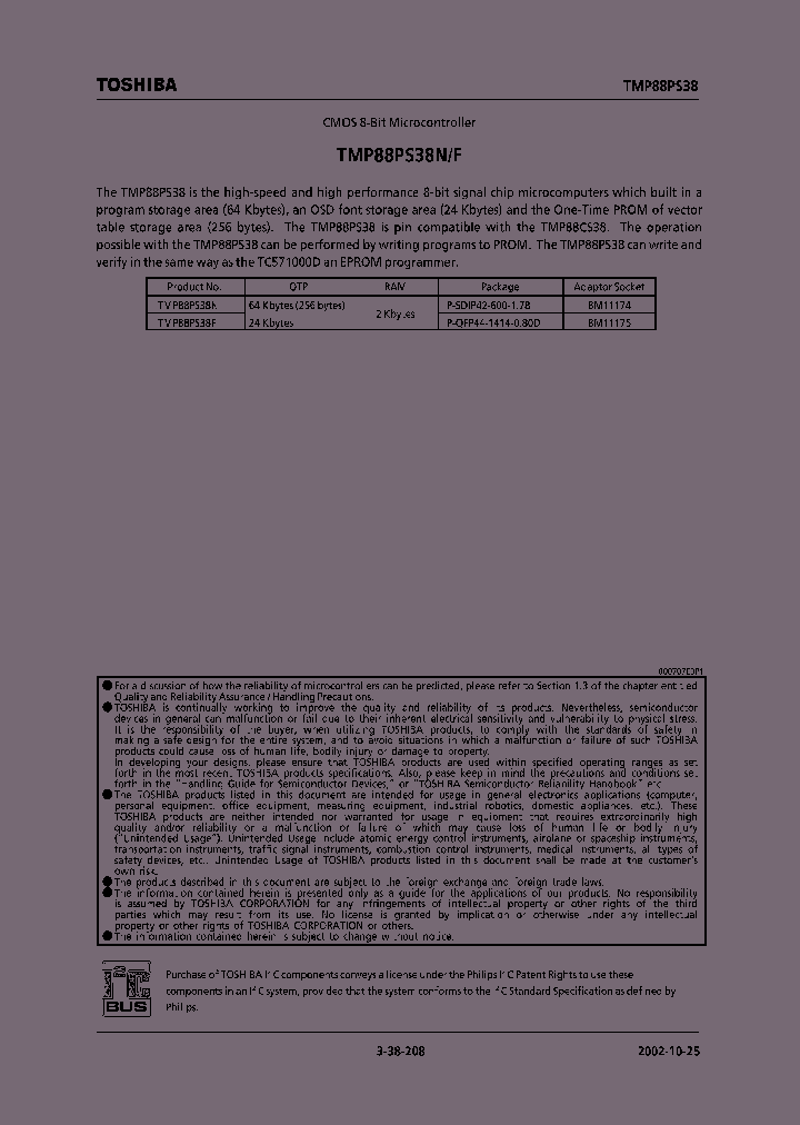 TMP88PS38F_275122.PDF Datasheet