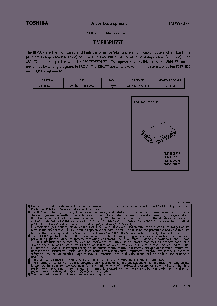 TMP88PU77F_280476.PDF Datasheet