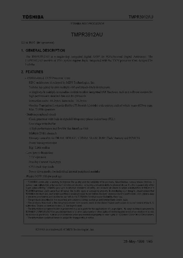 TMPR3912AU_227840.PDF Datasheet