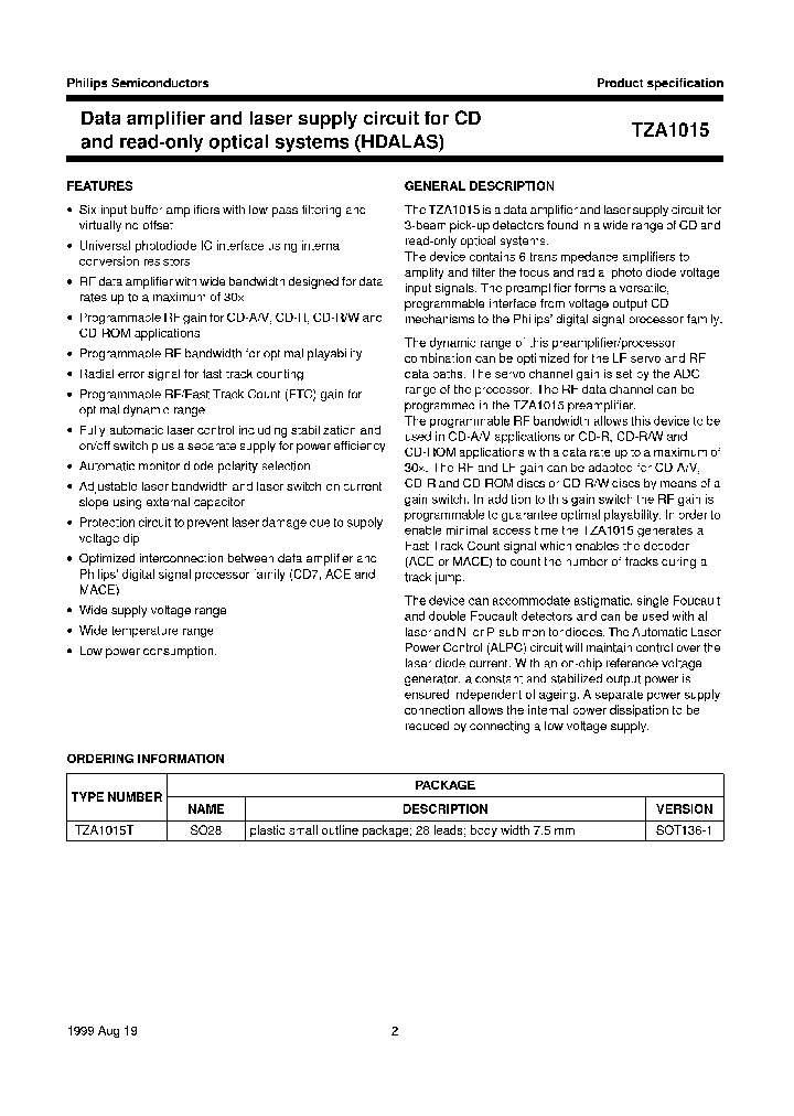 TZA1015T_203772.PDF Datasheet