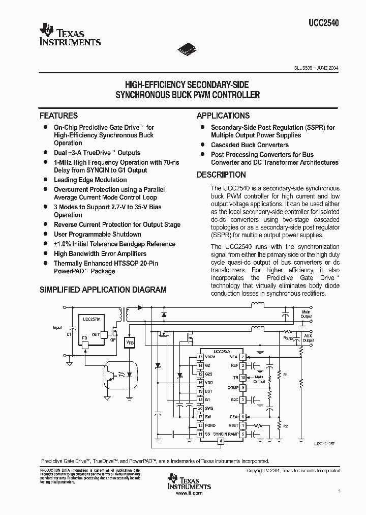UCC2540_279467.PDF Datasheet