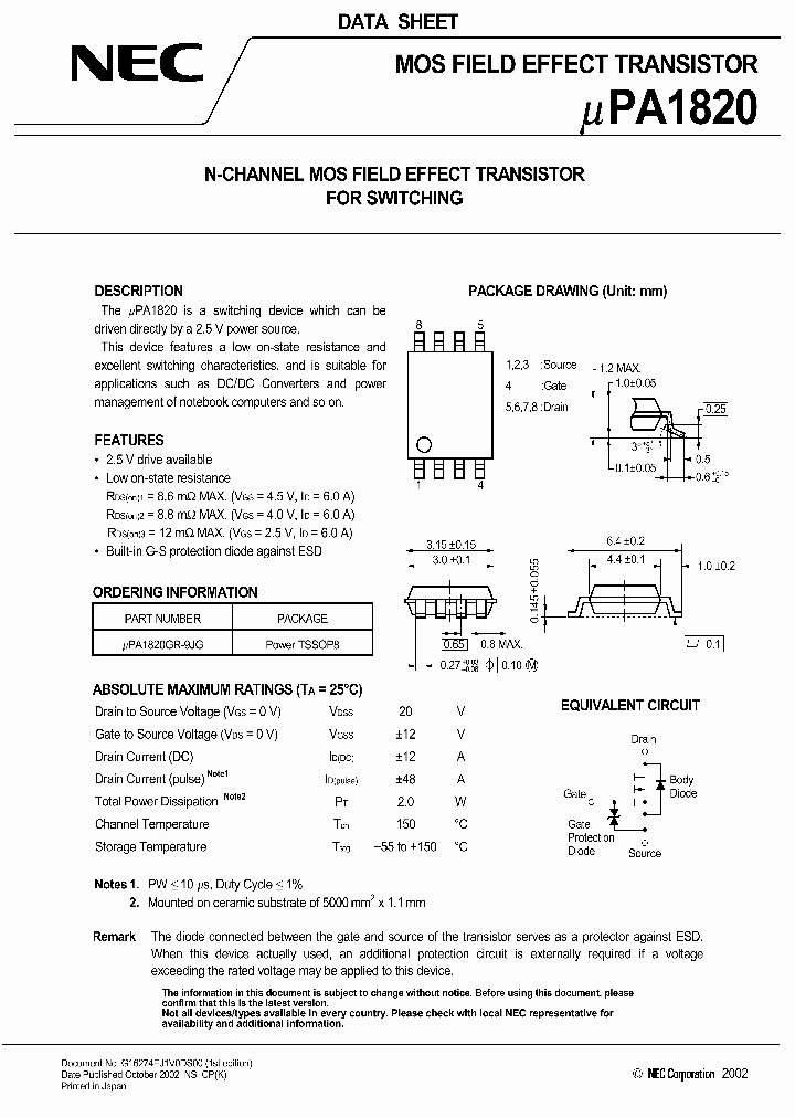UPA1820_259371.PDF Datasheet