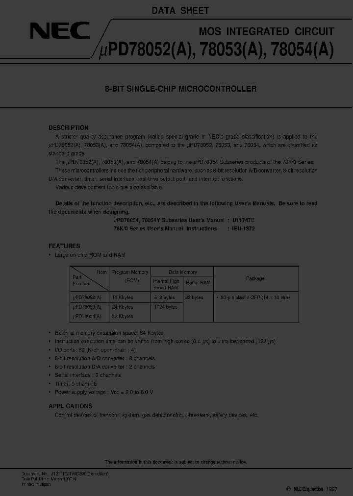 UPD78053GC_201458.PDF Datasheet