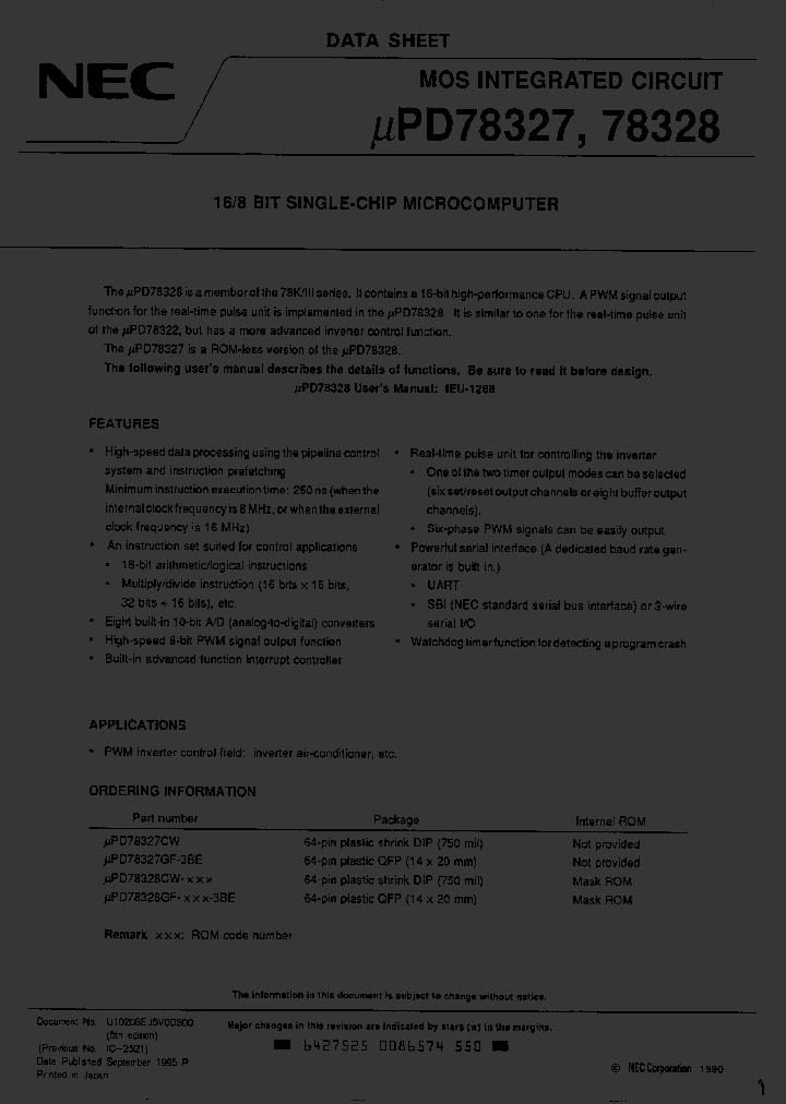 UPD78327CW_226438.PDF Datasheet