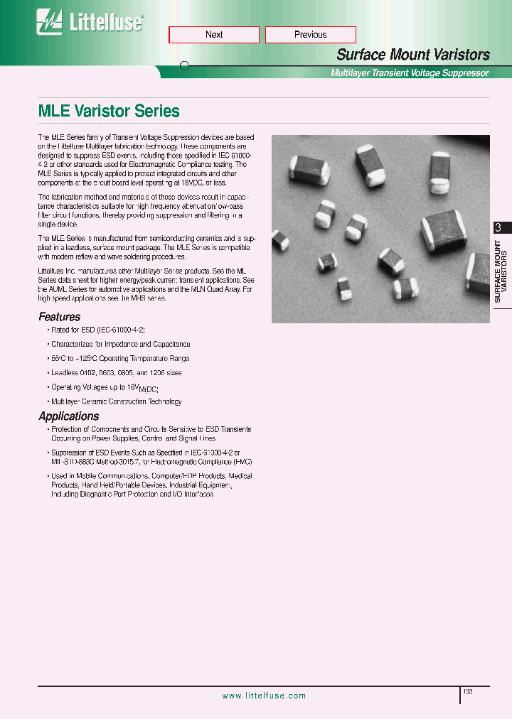 V18MLE0603L_121980.PDF Datasheet