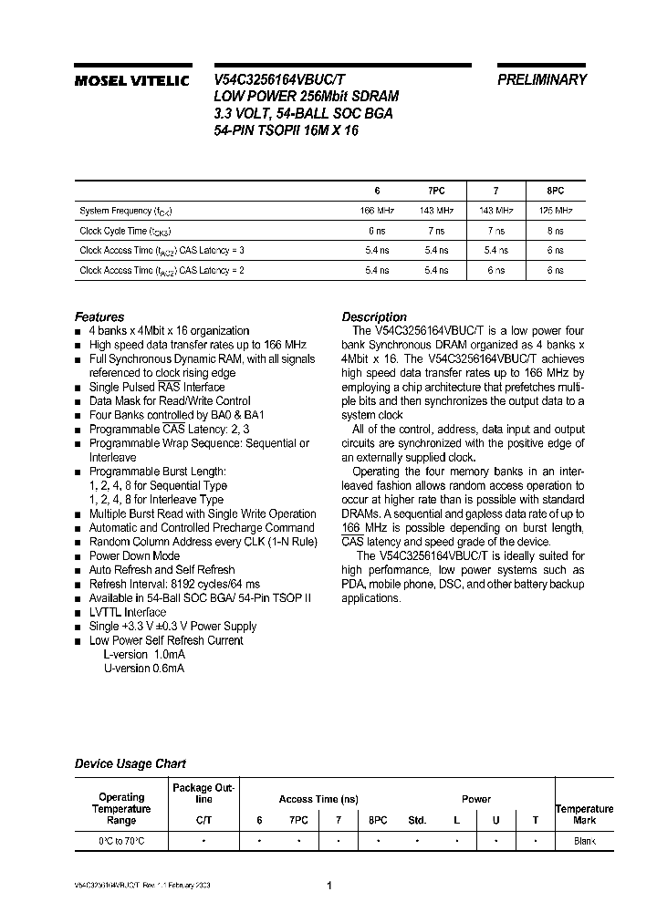 V54C3256164VBUC_245647.PDF Datasheet