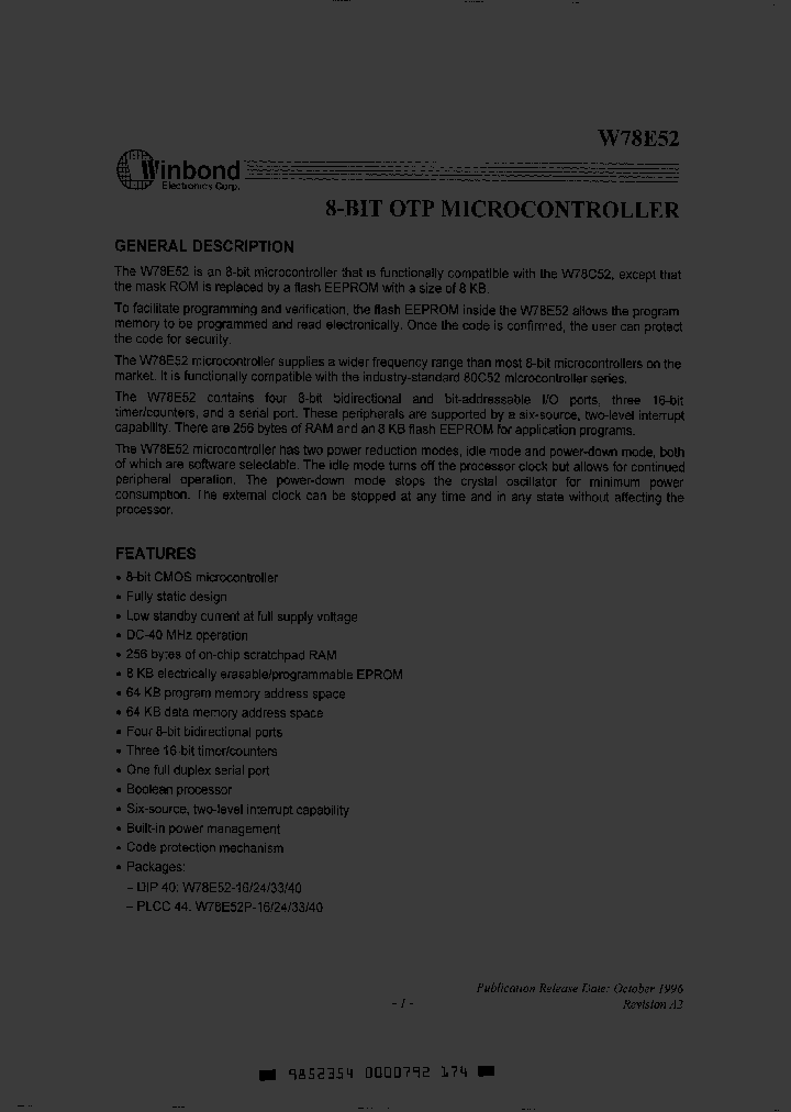 W78E52P-40_213655.PDF Datasheet