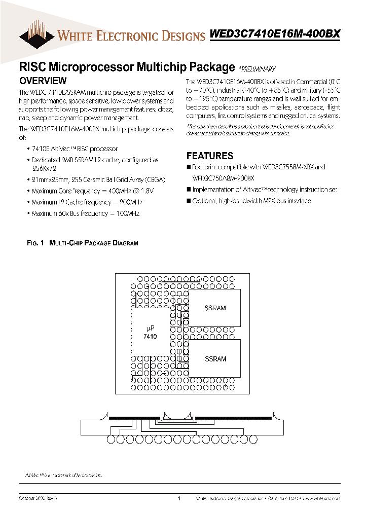 WED3C7410E16M-400BX_290524.PDF Datasheet