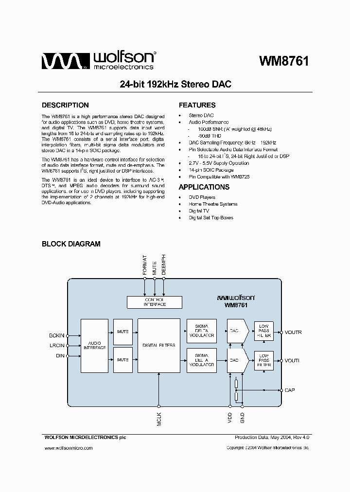 WM8761_51851.PDF Datasheet