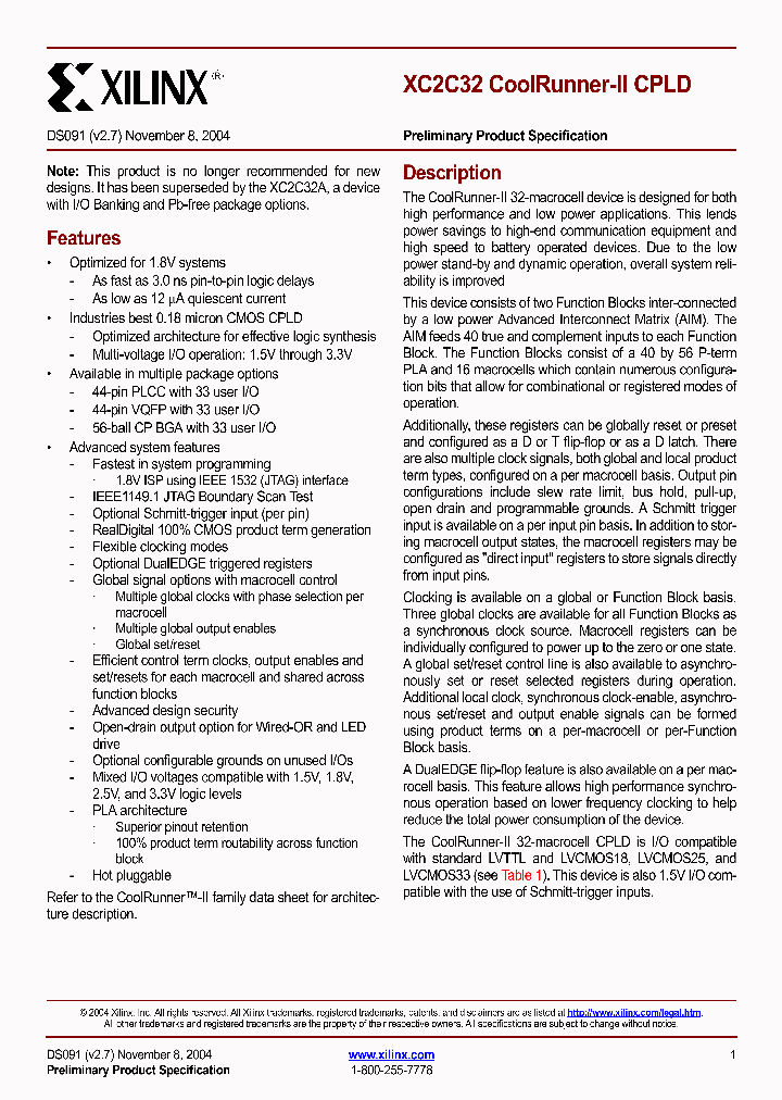 XC2C32_223145.PDF Datasheet