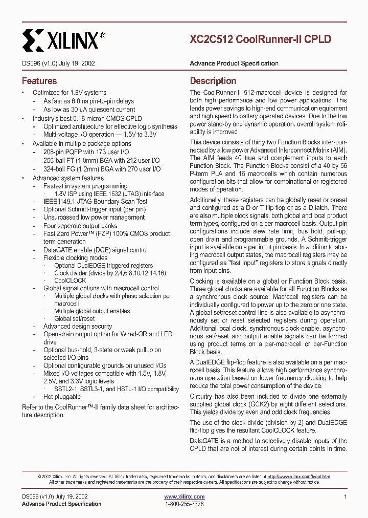 XC2C512-6PQ208C_231215.PDF Datasheet