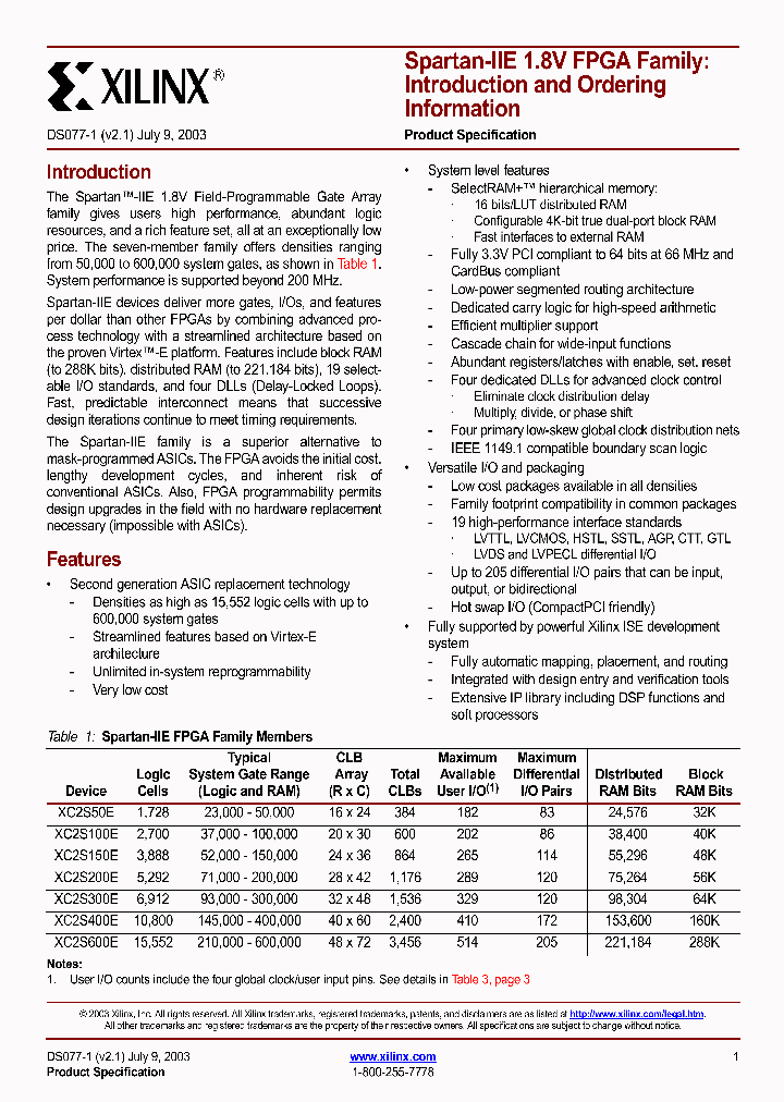 XC2S300E-6PQ208C_286014.PDF Datasheet