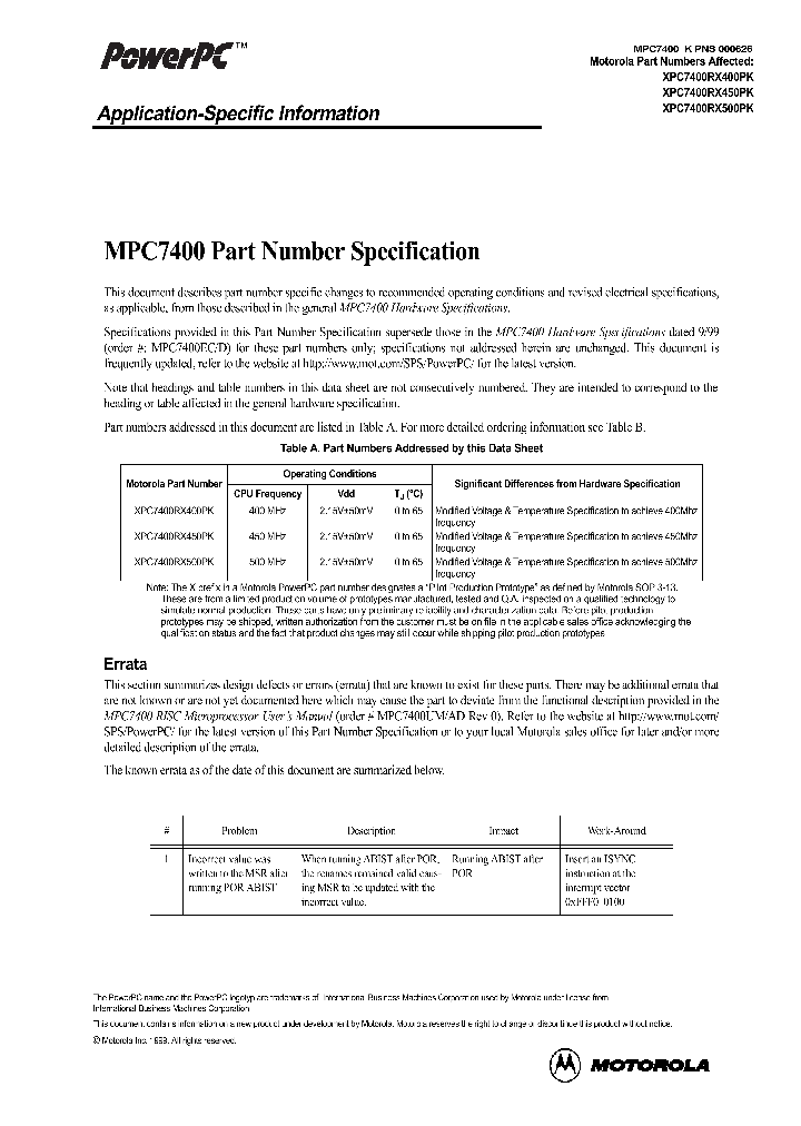 XPC7400RX450PK_292201.PDF Datasheet