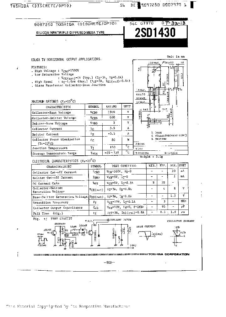 2SD1430_259167.PDF Datasheet