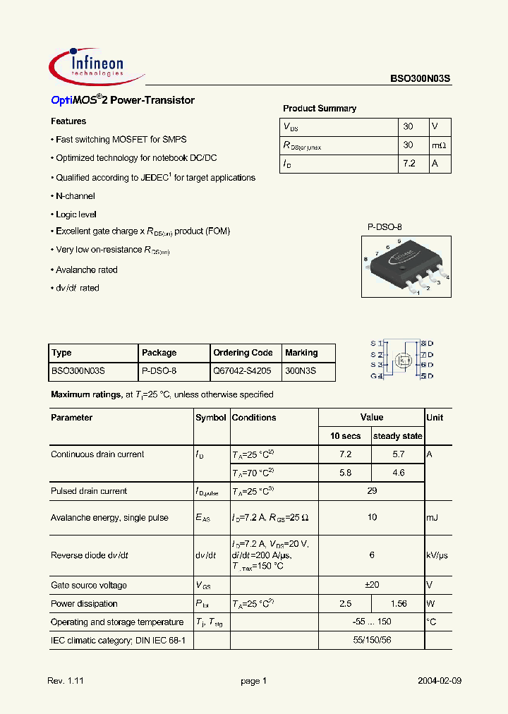 BSO300N03S_226645.PDF Datasheet