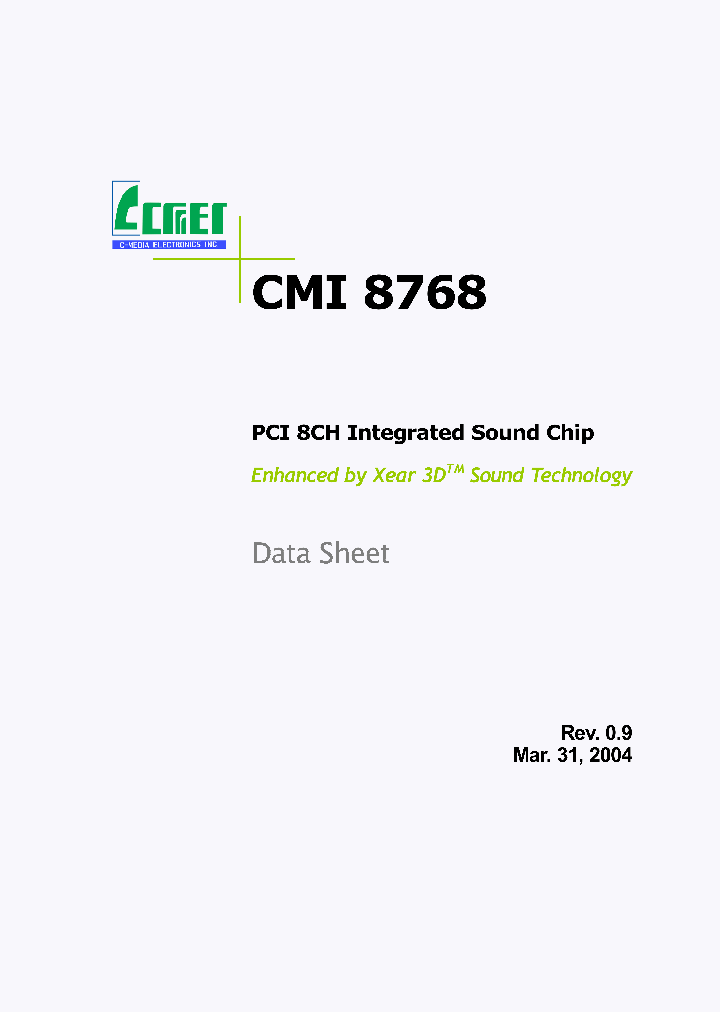 CMI8768_227408.PDF Datasheet