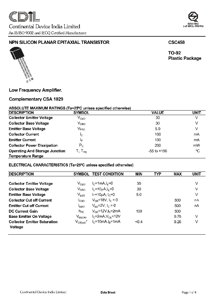 CSC458_229592.PDF Datasheet