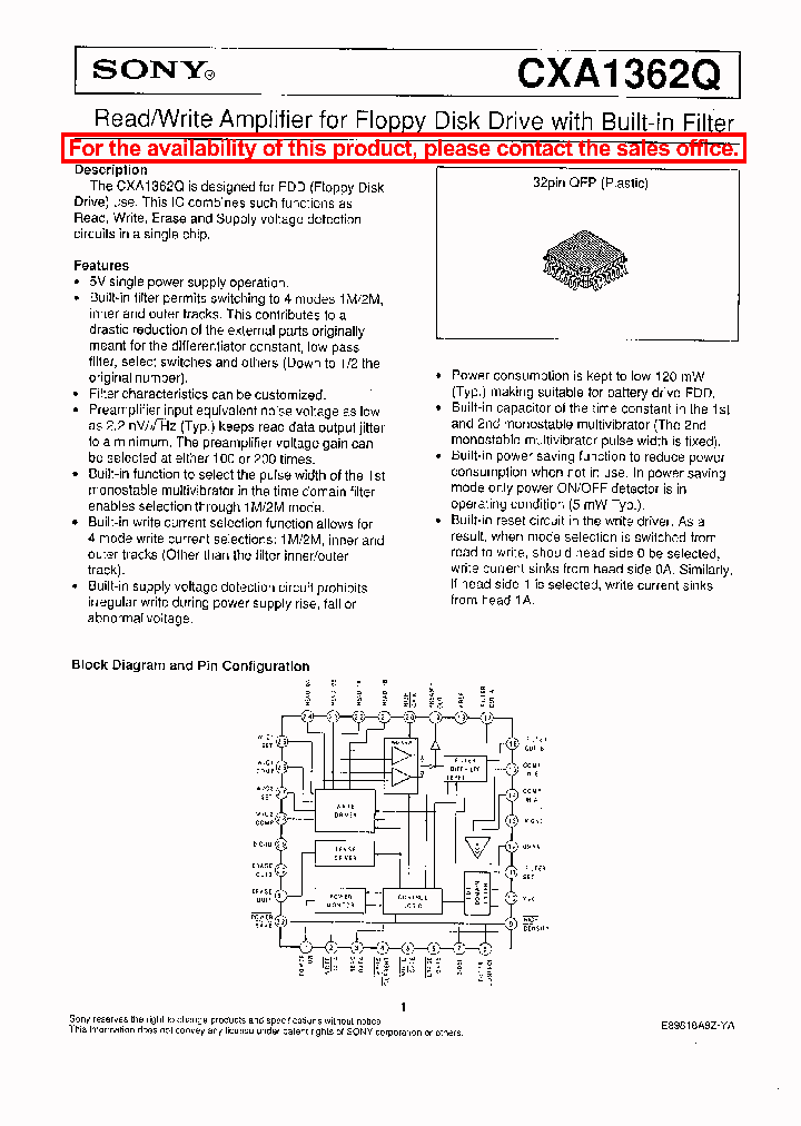 CXA1362Q_239400.PDF Datasheet