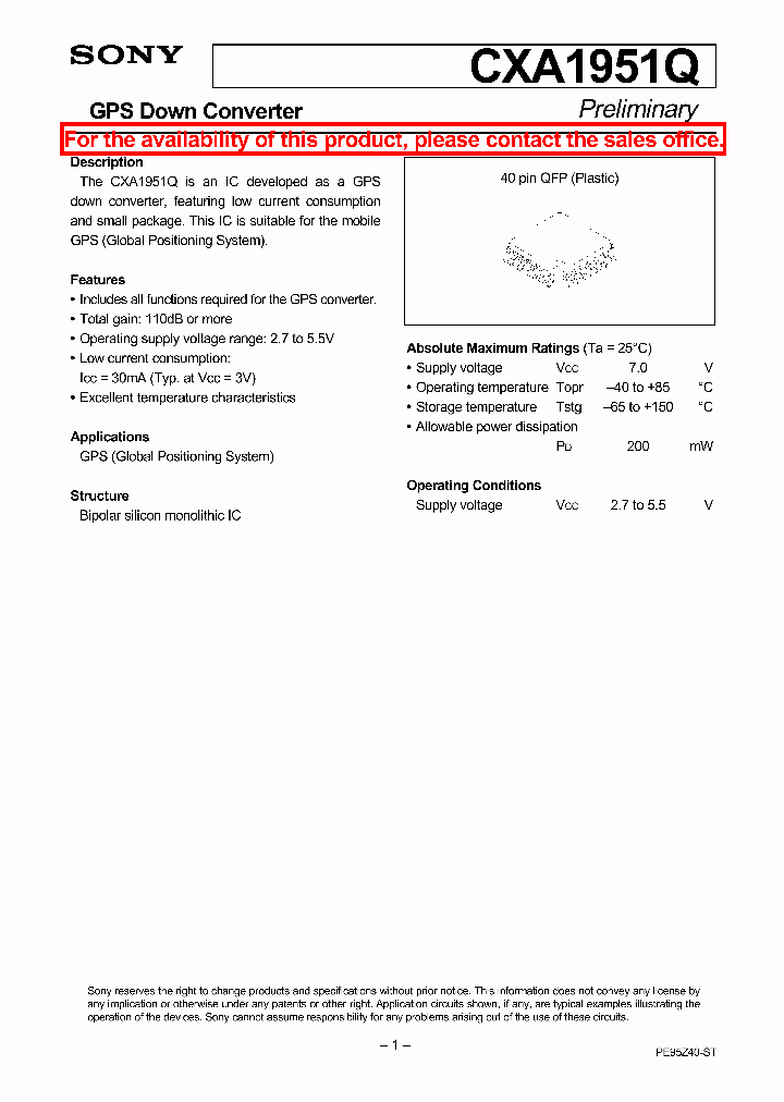 CXA1951Q_226095.PDF Datasheet