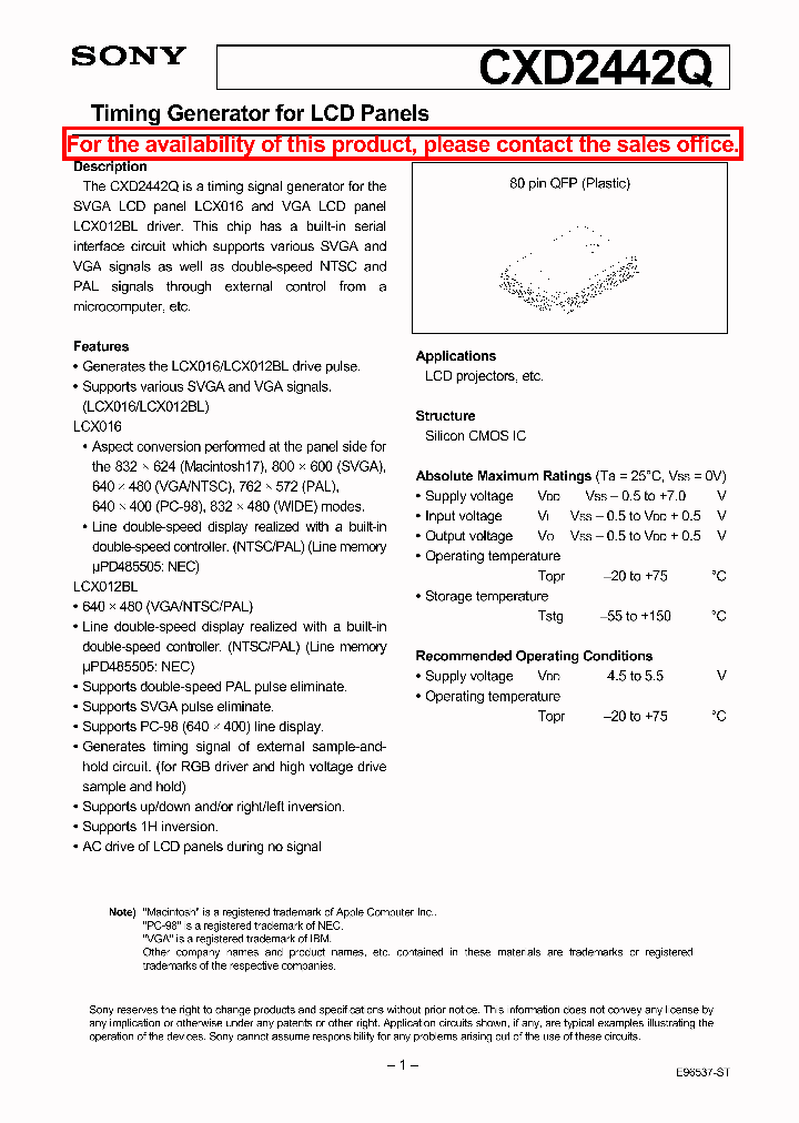 CXD2442Q_219464.PDF Datasheet