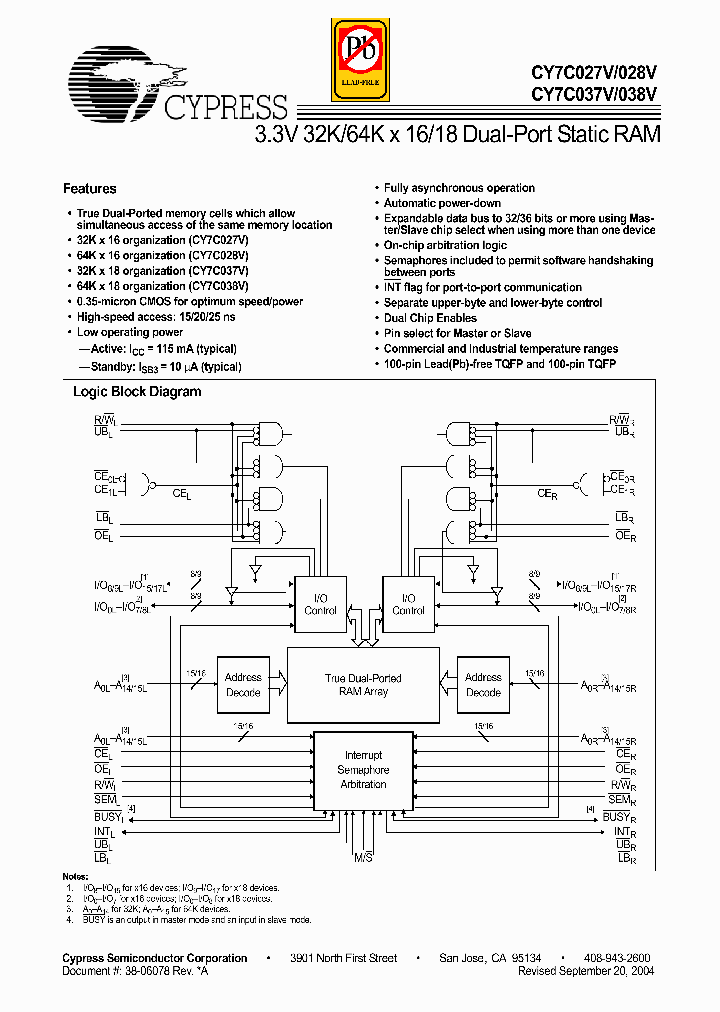 CY7C027V-25AXC_240365.PDF Datasheet