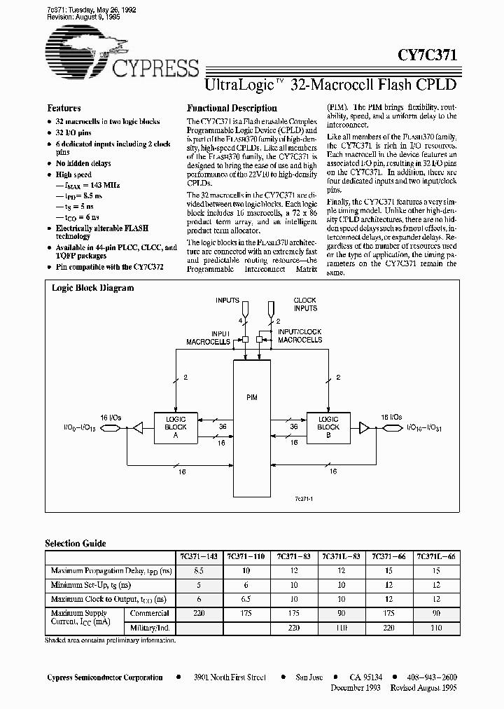 CY7C371-110AC_225514.PDF Datasheet