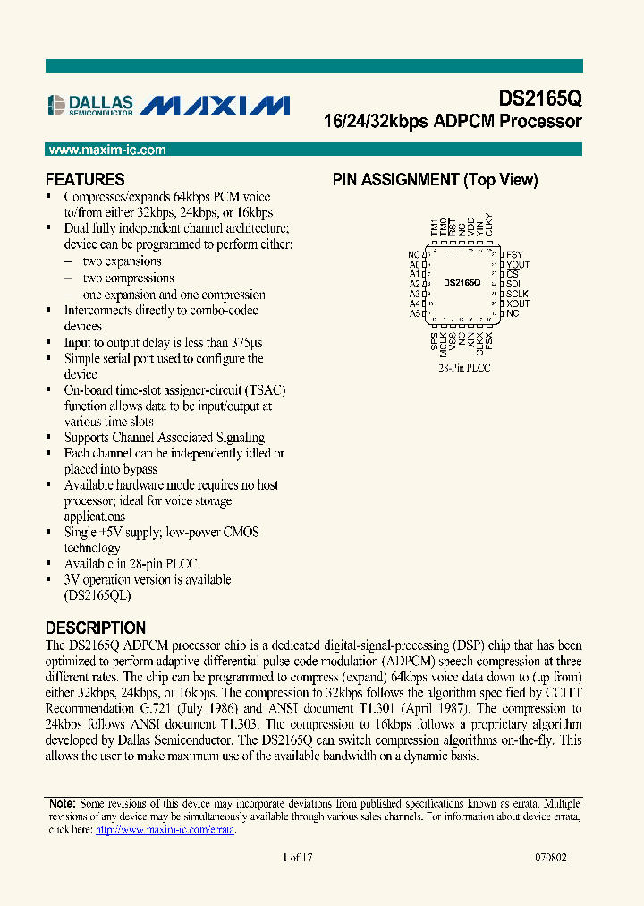 DS2165-BDS2165Q_235372.PDF Datasheet