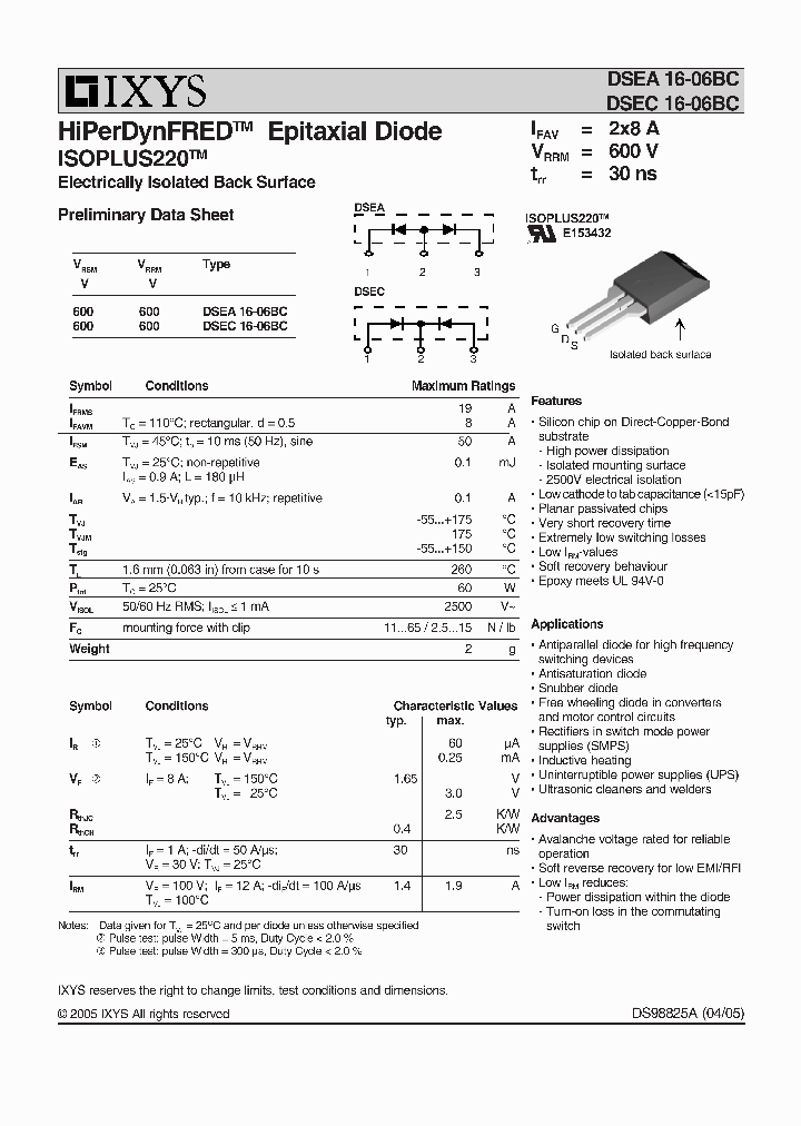 DSEA16-06BC_218850.PDF Datasheet