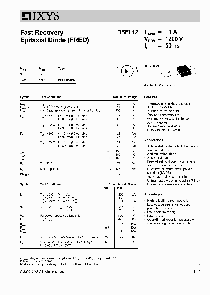 DSEI12-12A_218870.PDF Datasheet