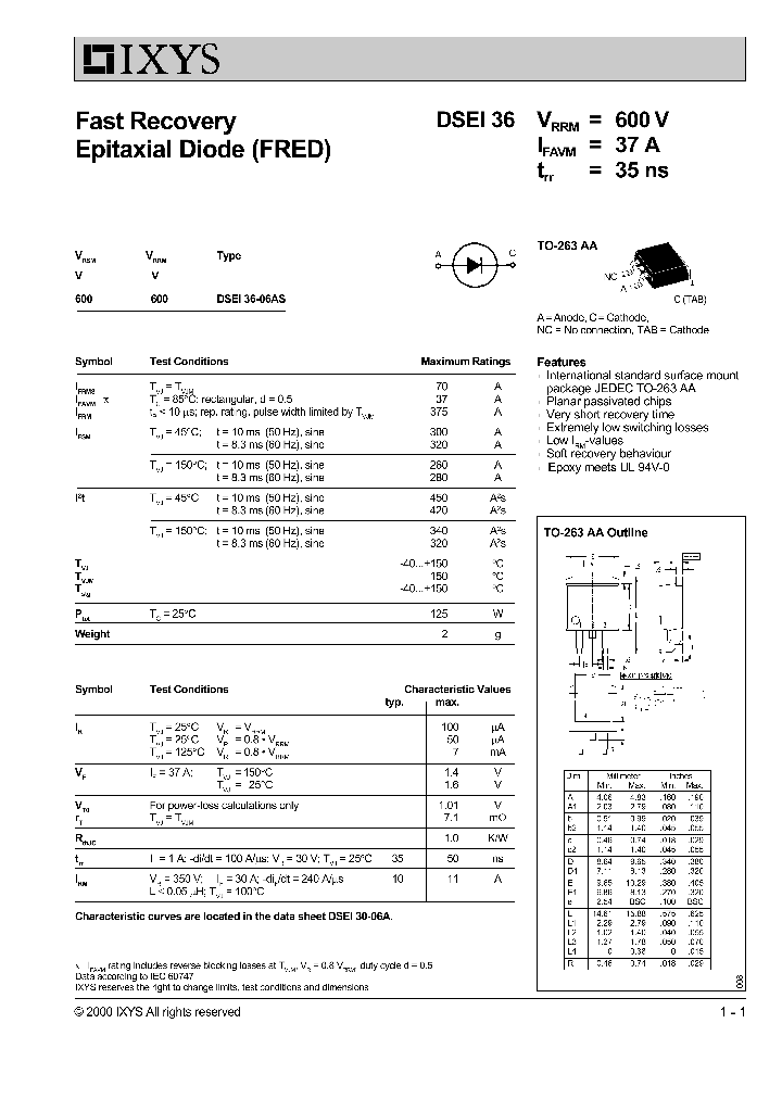 DSEI36-06_270519.PDF Datasheet