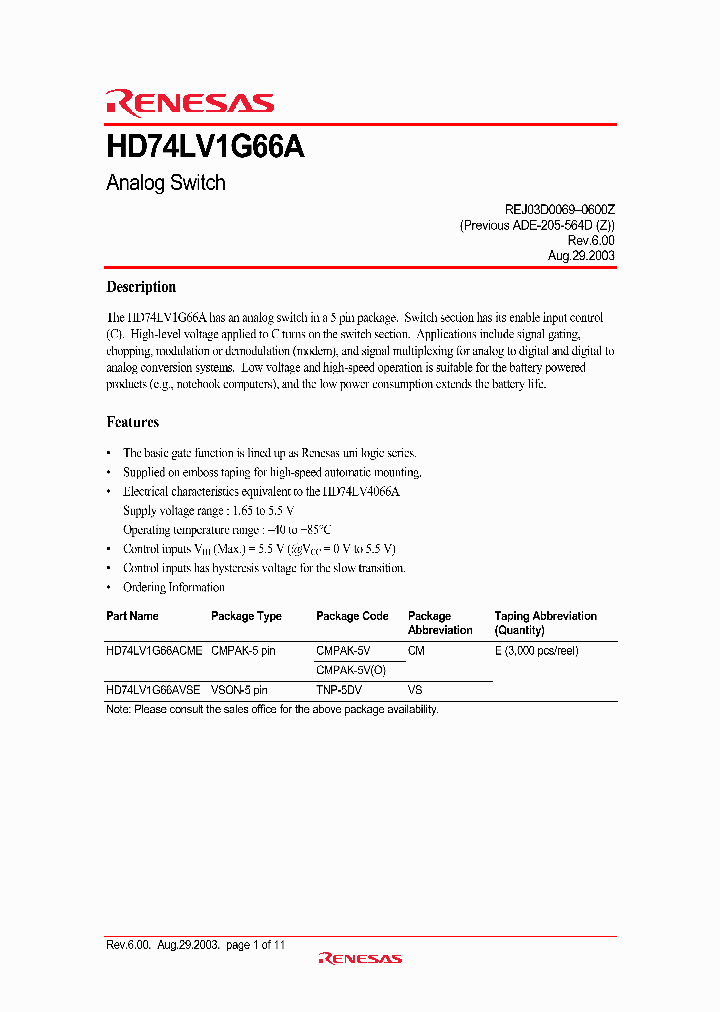 HD74LV1G66A_232328.PDF Datasheet
