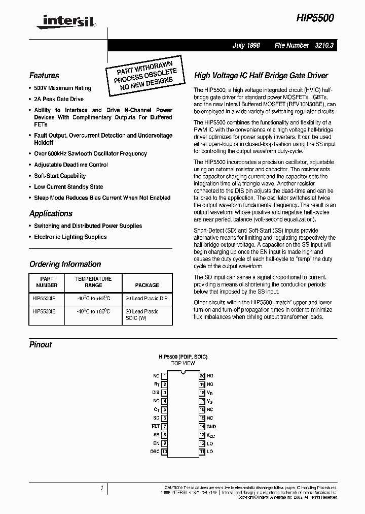 HIP5500_227663.PDF Datasheet