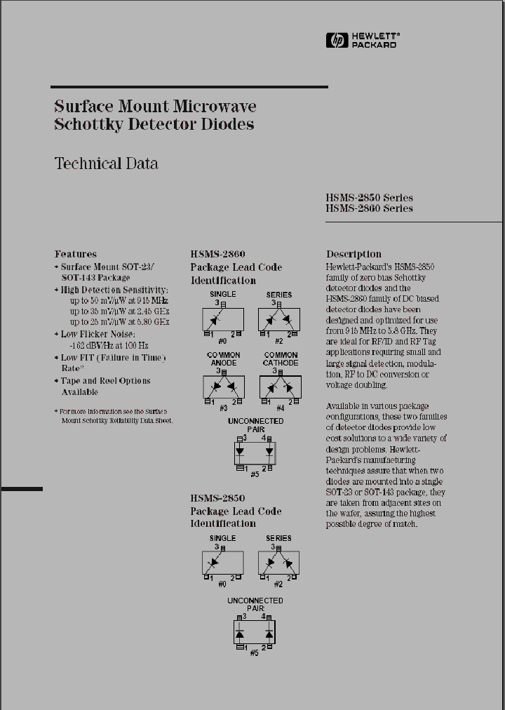 HSMS2850_227264.PDF Datasheet