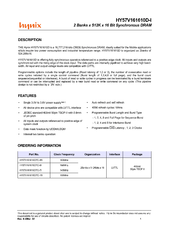 HY57V161610D-I_250245.PDF Datasheet
