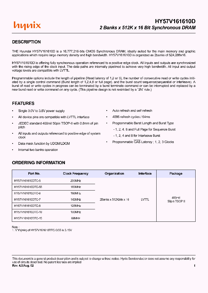 HY57V161610D_250244.PDF Datasheet