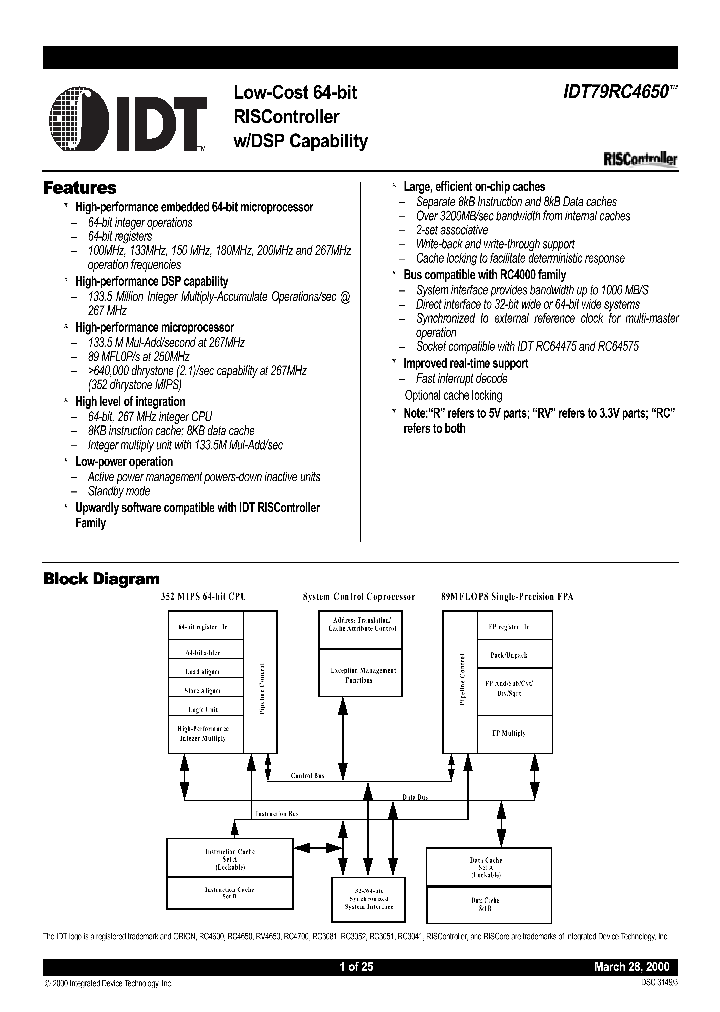 IDT79RV4650-100DP_234529.PDF Datasheet